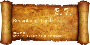 Rosenberg Taráz névjegykártya